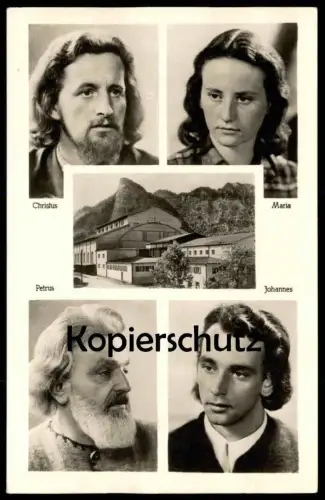 ALTE FOTO POSTKARTE PASSIONSSPIELE OBERAMMERGAU 1950 JESUS CHRISTUS MARIA PETRUS JOHANNES Ansichtskarte AK cpa postcard