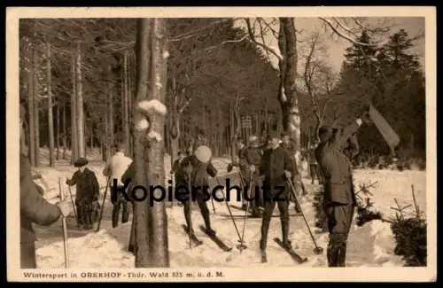 ALTE POSTKARTE WINTERSPORT IN OBERHOF THÜR. WALD 825 M. Ü. D. M. skiing faire du ski postcard Ansichtskarte cpa AK