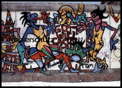 ÄLTERE POSTKARTE BERLINER MAUER MAUERBILDER FOTO HERMANN WALDENBURG 1984 THE WALL LE MUR BERLIN postcard Ansichtskarte