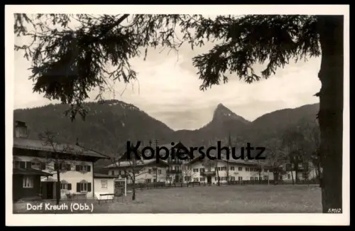 ALTE POSTKARTE DORF KREUTH SCHRIFTZUG BÄCKEREI GEMISCHTWAREN HANDLUNG REISE ANDENKEN OBERBAYERN BAYERN AK Ansichtskarte