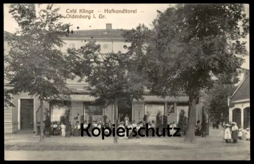 ALTE POSTKARTE CAFÉ KLINGE HOFKONDITOREI OLDENBURG I. GR. Bäckerei Konditorei Ansichtskarte postcard cpa AK