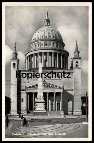 ALTE POSTKARTE POTSDAM NICOLAIKIRCHE UND OBELISK Nikolaikirche St. Nikolai monument Ansichtskarte cpa postcard AK