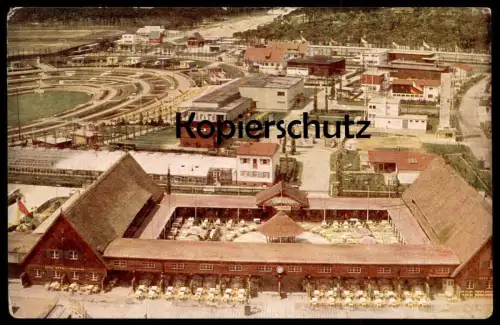 ALTE POSTKARTE BLICK AUF EINEN TEIL DES AUSSTELLUNGS-FREIGELÄNDES VOM BERLINER FUNKTURM AUS SOMMERSCHAU BERLIN 1932 cpa