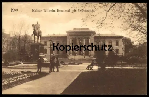 ALTE POSTKARTE KIEL KAISER WILHELM-DENKMAL MIT UNIVERSITÄT 1903 university université postcard Ansichtskarte cpa AK