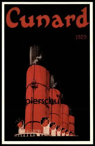 ÄLTERE KARTE CUNARD LINE 1929 REPRO 1990 VON POSTER POSTKARTENFORMAT Collection of the 150th Anniversary photo cpa