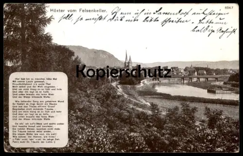 ALTE POSTKARTE HÖXTER VOM FELSENKELLER GEDICHT DAMPFLOK BAHNSTRECKE ZUG Ansichtskarte postcard cpa AK