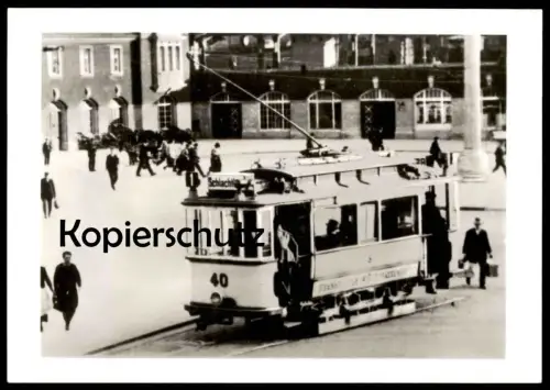 ÄLTERE POSTKARTE FRANKFURT ODER ENDSTELLE BAHNHOF STRASSENBAHN TRIEBWAGEN 40 tram tramway Ansichtskarte postcard cpa AK