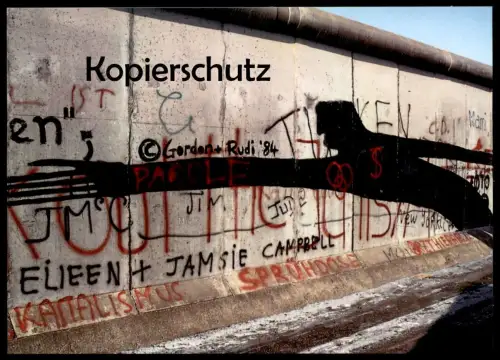 ÄLTERE POSTKARTE BERLINER MAUER THE WALL LE MUR BERLIN JIM JUDE GORDON + RUDI FOTO HERMANN WALDENBURG postcard