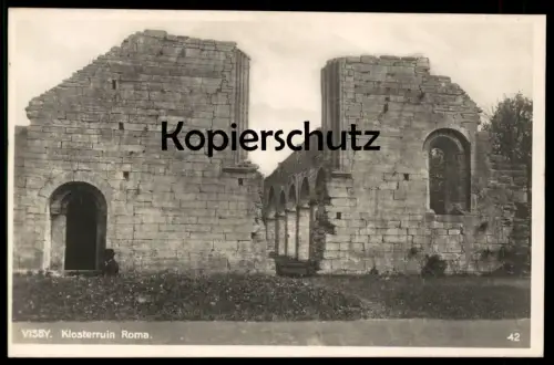 ALTE POSTKARTE VISBY KLOSTERRUIN ROMA Kloster Ruine convent Sverige Schweden Sweden Ansichtskarte postcard cpa AK