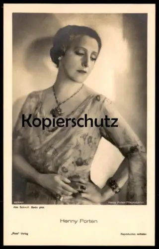 ALTE POSTKARTE HENNY PORTEN FILM-SCHAUSPIELERIN Halskette Diadem necklace collier Actress Verlag Ross Atelier Schmoll