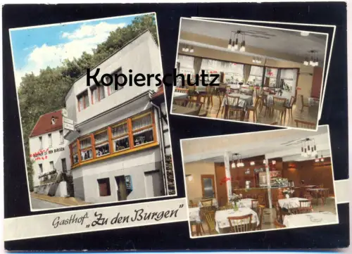 ÄLTERE POSTKARTE GASTHOF ZU DEN BURGEN KAMP-BORNHOFEN RHEIN LORELEY BRAUBACH RESTAURANT CAFÉ AK Ansichtskarte postcard