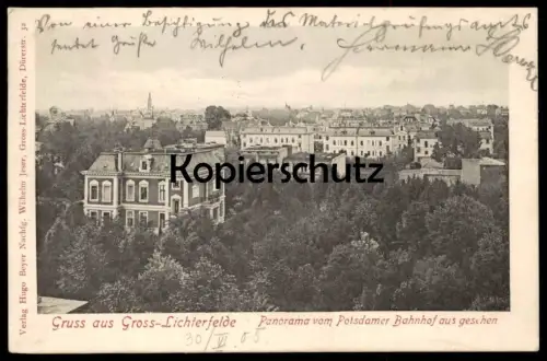 ALTE POSTKARTE GRUSS AUS GROSS-LICHTERFELDE PANORAMA VOM POTSDAMER BAHNHOF AUS GESEHEN Berlin Steglitz cpa postcard AK