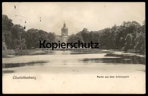 ALTE POSTKARTE BERLIN CHARLOTTENBURG PARTIE AUS DEM SCHLOSSPARK Schloss Park chateau castle Ansichtskarte postcard cpa