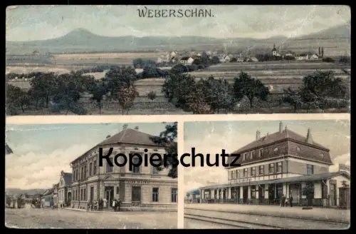 ALTE POSTKARTE WEBERSCHAN FRANZ MATKAY BAHNHOF Brvany Saaz Sudeten Sudetengau station gare ceska republika czech cpa AK