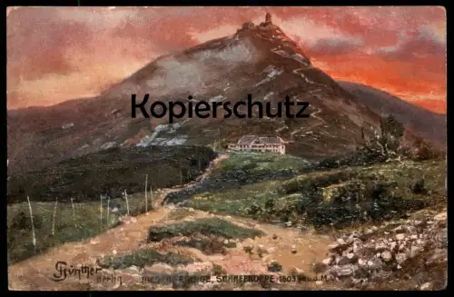 ALTE POSTKARTE SCHNEEKOPPE RIESENGEBIRGE SIGN. PAUL GÜNTHER BERLIN TUCK'S nezka Sniezka Krkonose Karkonosze Sudeten cpa