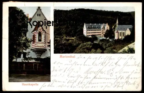 ALTE POSTKARTE MARIENTHAL HAUSKAPELLE GEISENHEIM HESSEN Koster Kapelle Rheingau Oestrich-Winkel Ansichtskarte postcard