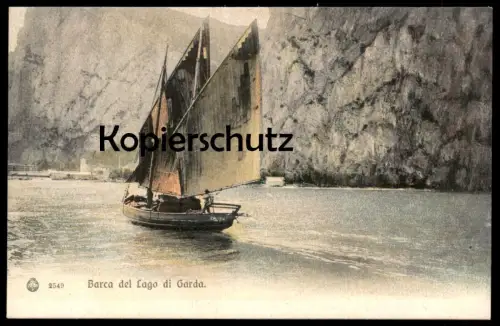 ALTE POSTKARTE BARCA DEL LAGO DI GARDA Schiff ship bateau voilier Italia Italien Brunner Como Ansichtskarte cpa postcard