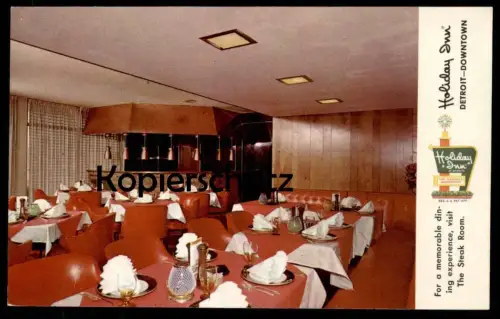 ÄLTERE POSTKARTE DETROIT HOLIDAY INN HOTEL DOWNTOWN TRUMBULL AVENUE postcard Ansichtskarte AK cpa USA