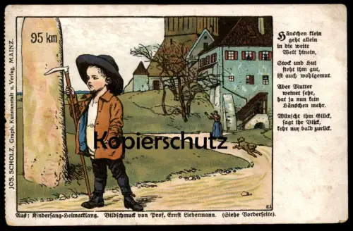ALTE POSTKARTE HÄNSCHEN KLEIN ERNST LIEBERMANN KINDERSANG HEIMATKLANG KINDERLIED VOLKSLIED Ansichtskarte postcard cpa AK