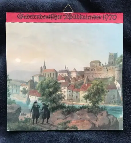 SUDETEN-DEUTSCHER BILDKALENDER 1970 MIT POSTKARTEN TROPPAU HOHENELBE JAUERNIG GOTTESGAB NIKOLSBURG RIESENGEBIRGE TEPL ..