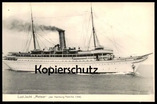 ALTE POSTKARTE LUST-JACHT METEOR HAMBURG-AMERIKA LINIE 1906 Yacht Dampfer Schiff Ansichtskarte postcard cpa AK