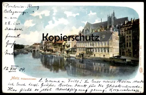 ALTE POSTKARTE METZ FELSENSTRASSE 1904 Moselle Mosel Ansichtskarte postcard cpa AK