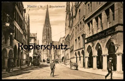 ALTE POSTKARTE MÜNSTER IN WESTFALEN PRINZIPALMARKT HOTEL RESTAURANT ZUR ALTEN BÖRSE Ansichtskarte postcard cpa AK