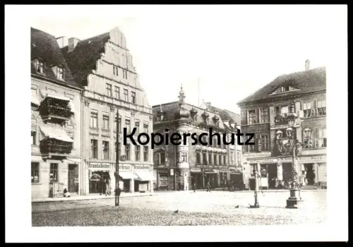 ÄLTERE POSTKARTE FRANKFURT ODER SÜDÖSTLICHE MARKTECKE MIT BOLFRASHAUS UND ALTES MESSHAUS Brand und Bester Ansichtskarte
