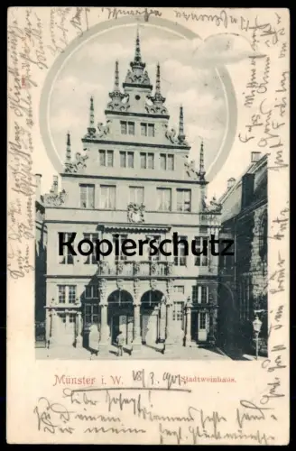 ALTE POSTKARTE MÜNSTER WESTFALEN STADTWEINHAUS 1901 HAUS Ansichtskarte postcard cpa AK