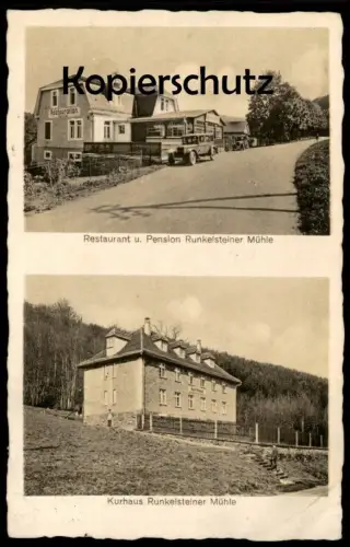 ALTE POSTKARTE RESTAURANT UND PENSION RUNKELSTEINER MÜHLE KURHAUS Auto car Weilrod Rod an der Weil cpa AK postcard