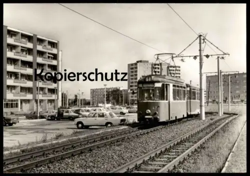 ÄLTERE POSTKARTE FRANKFURT ODER NEUBAUSTRECKE NEUBERESINCHEN LENINALLEE STRASSENBAHN tram tramway Ansichtskarte AK cpa