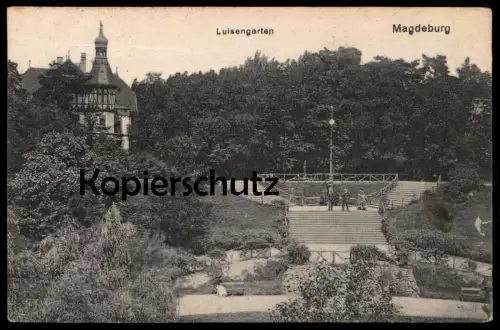 ALTE POSTKARTE MAGDEBURG LUISENGARTEN GARTEN PARK garden parc Ansichtskarte postcard cpa AK