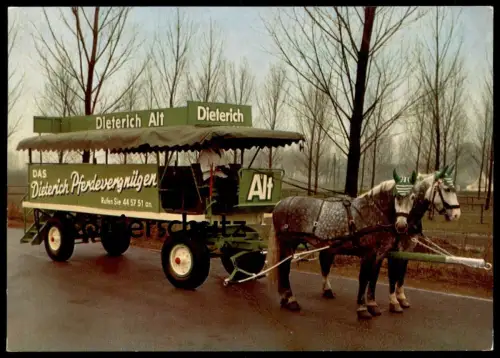 ÄLTERE POSTKARTE DIETERICH ALT BIER PFERDEVERGNÜGEN DÜSSELDORF Brauerei beer cerveza Kutsche Blesse postcard AK cpa