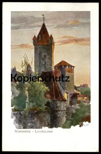 ALTE POSTKARTE NÜRNBERG LUGINSLAND Künstler Kley postcard Ansichtskarte cpa AK