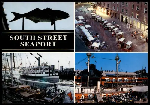 ÄLTERE POSTKARTE NEW YORK CITY SOUTH STREET SEAPORT Southstreet harbour Hafen Schiff hip Ansichtskarte postcard