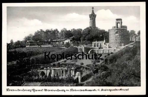 ALTE POSTKARTE BRANDENBURG HAVEL MARIENBERG MIT BISMARCKWARTE UND KRIEGERDENKMAL Ansichtskarte cpa postcard AK