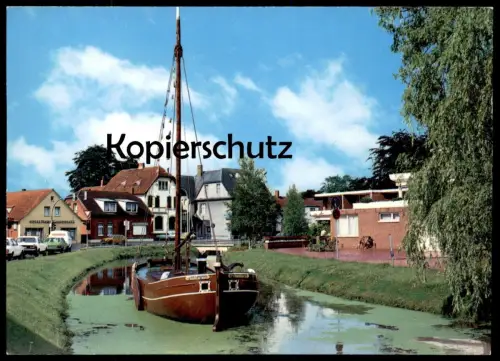 ÄLTERE POSTKARTE PAPENBURG WIEK HAUPTKANAL STEMPEL SCHIFF THEKLA VON PAPENBURG MUSEUM ship Ansichtskarte AK postcard cpa