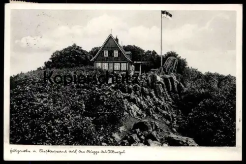 ALTE POSTKARTE ITTENBACH KÖNIGSWINTER FELSPARTIE UND RESTAURANT AUF DER KUPPE DES ÖLBERGS 1941 Ölberg Ansichtskarte AK