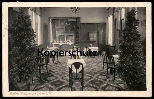 ALTE POSTKARTE MÜNSTER WESTFALEN KAFFEE WAGNER 1914 Café postcard Ansichtskarte cpa AK