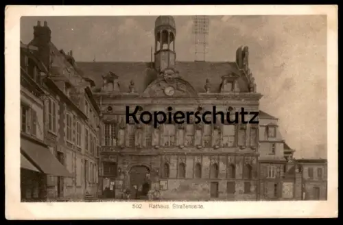 ALTE POSTKARTE NOYON RATHAUS STRASSENSEITE Feldpost 1917 Oise Ansichtskarte postcard cpa AK