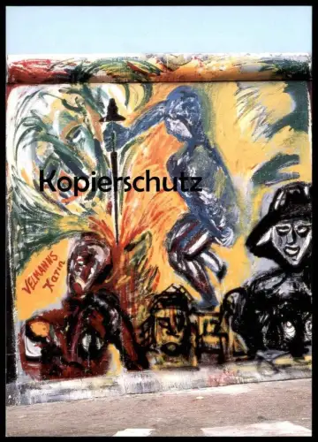 ÄLTERE POSTKARTE BERLIN KARIN VELLMANNS BERLINER MAUER THE WALL LE MUR ART Dolch Schwert AK postcard Ansichtskarte cpa