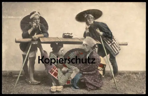 ALTE POSTKARTE JAPAN KAGO SEAGAN CHAIR JAPANISCHE SÄNFTE Tracht traditonal costume Japon Ansichtskarte cpa postcard