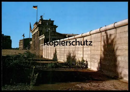 ÄLTERE POSTKARTE BERLIN BRANDENBURGER TOR UND BERLINER MAUER LE MUR THE WALL Ansichtskarte AK postcard cpa