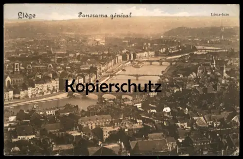 ALTE POSTKARTE LIÉGE PANORAMA GÉNÉRAL 1914 Légia Luxe Lüttich Total Totalansicht Ansichtskarte cpa postcard AK
