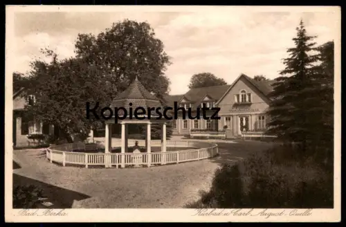 ALTE POSTKARTE BAD BERKA KURBAD UND CARL AUGUST QUELLE THÜRINGEN spring source Ansichtskarte AK postcard cpa