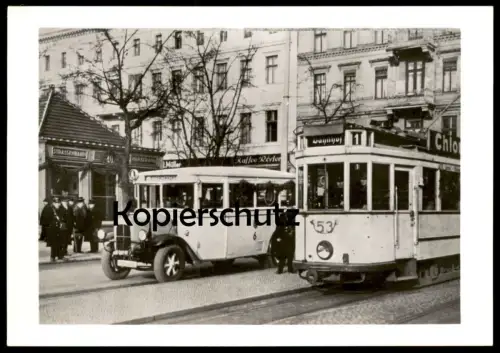 ÄLTERE POSTKARTE FRANKFURT ODER HALTESTELLE WILHEMSPLATZ STRASSENBAHN TRIEBWAGEN 53 OMNIBUS tram tramway Ansichtskarte
