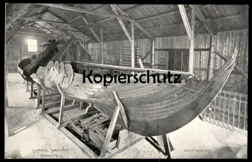 ALTE POSTKARTE GOKSTAD SKIPET CHRISTIANIA NORWEGEN NORGE NORWAY tireme Frachtschiff Schiff ship Ansichtskarte postcard