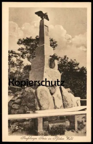 ALTE POSTKARTE STRASSBURGER STEIN IM PFÄLZER WALD PFALZ DENKMAL EDENKOBEN monument Strassburg Strasbourg Ansichtskarte