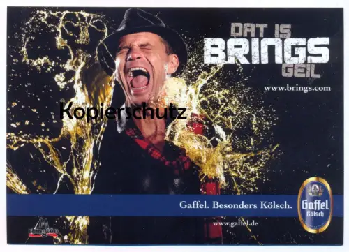 POSTKARTE GAFFEL KÖLSCH BIER PETER BRINGS BAND MUSIK ALKOHOL beer alcohol bière alcool Ansichtskarte postcard cpa AK