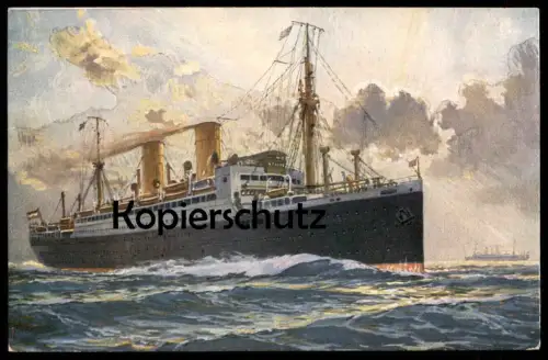 ALTE POSTKARTE DAMPFER DER MÜNCHEN-KLASSE LLOYDDAMPFER NACH NEW YORK NORDDEUTSCHER LLOYD BREMEN steam ship Schiff